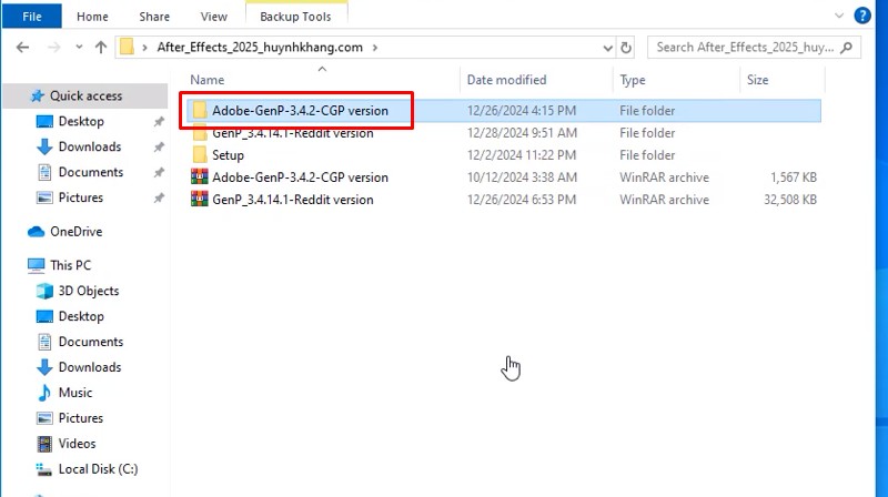 After Effects 2025: Cài Dễ, Link Tải Cực Nhanh 13 Vào thư mục Adobe-GenP-3.4.2