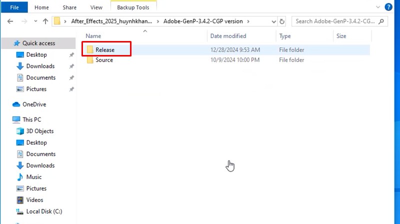 After Effects 2025: Cài Dễ, Link Tải Cực Nhanh 14 Vào thư mục như hình