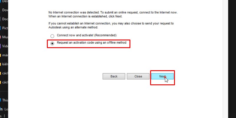 tích chọn như hình và bấm next
