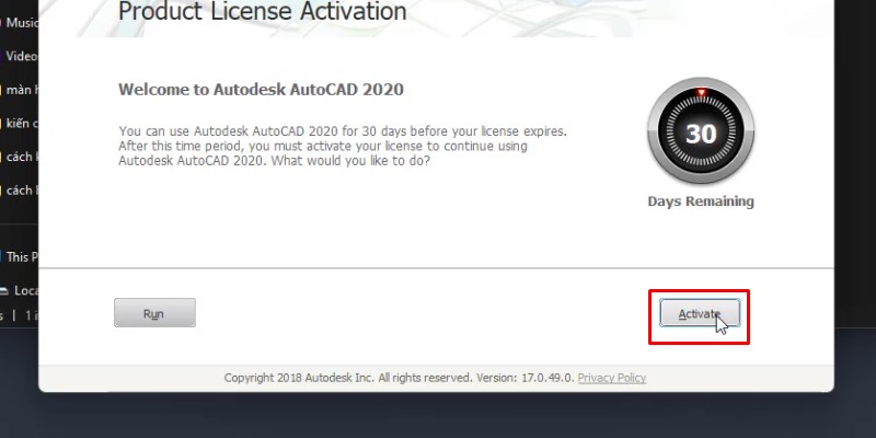 bấm Activate