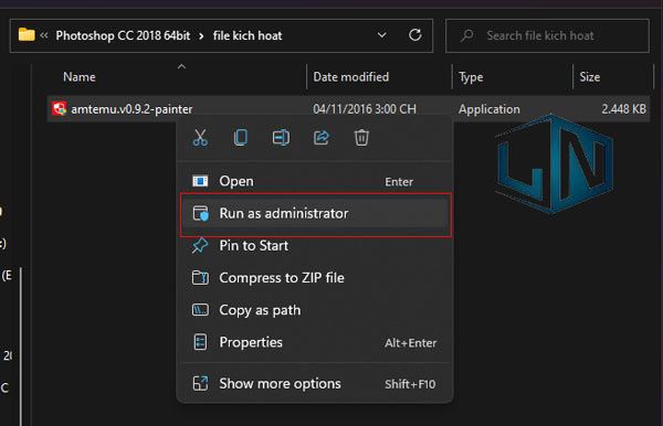 Chạy bằng quyền admin Chạy bằng quyền admin