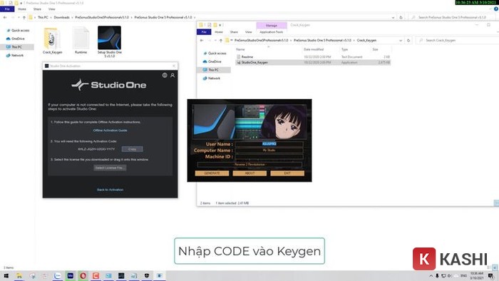 Nhập Code vào 