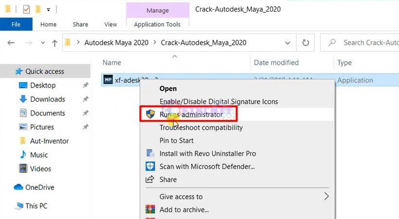 Chạy phần mềm bằng quyền Admin