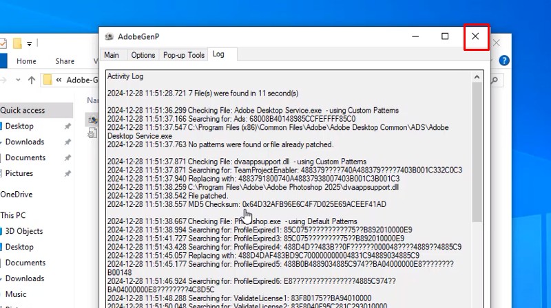 Adobe Photoshop 2025: Cài Đặt Dễ Và Nhanh 20 Bấm X hoàn thành cài đặt và kích hoặt dùng thử photoshop 2025