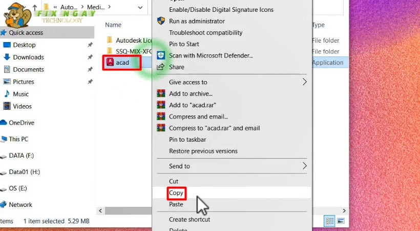 Copy file cài đặt AutoCad 2024