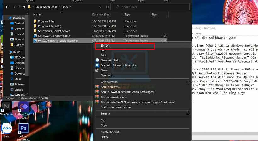 Hướng dẫn cài đặt SolidWorks 2020