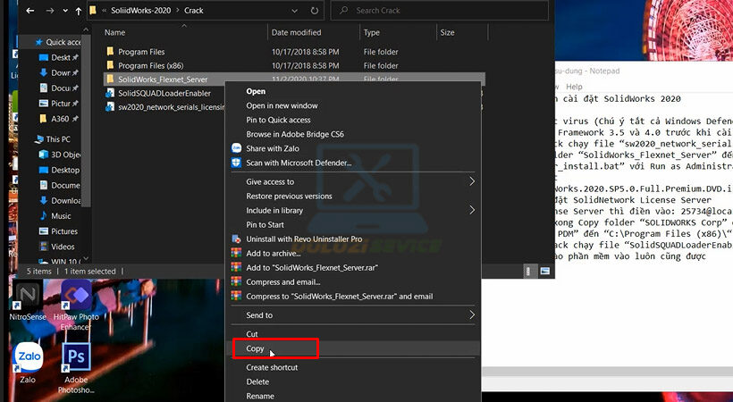 Hướng dẫn cài đặt SolidWorks 2020