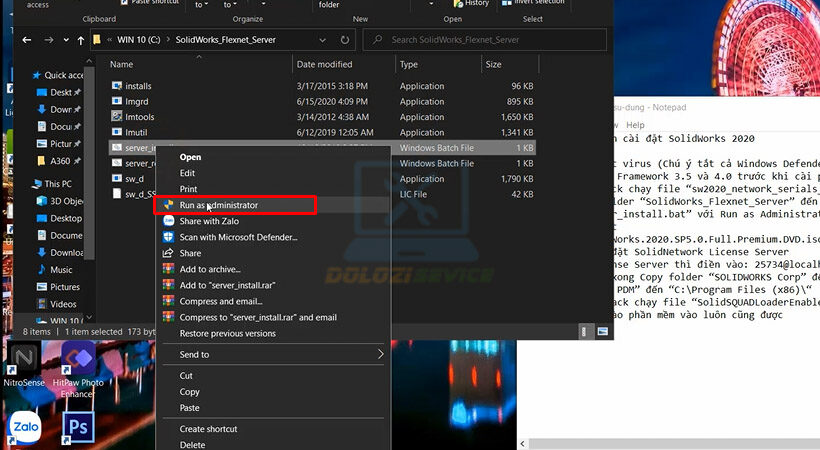 Hướng dẫn cài đặt SolidWorks 2020