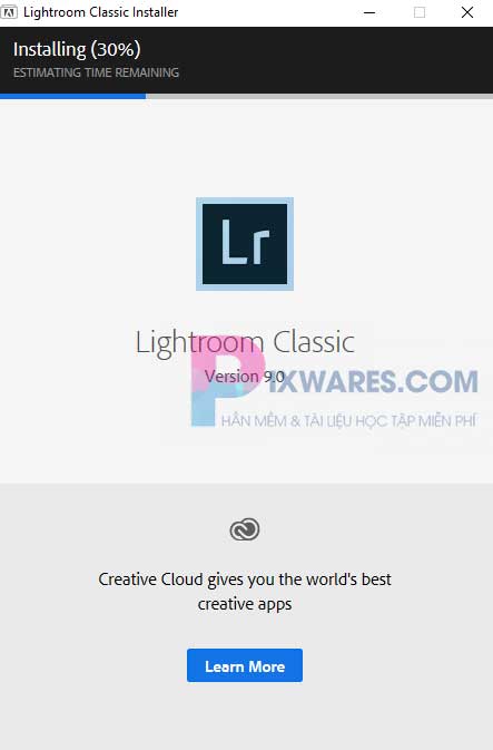 Tải Adobe Lightroom Classic 2020 Vĩnh viễn 100% doi-khoang-3-4-phut-den-khi-hoan-tat-nhe