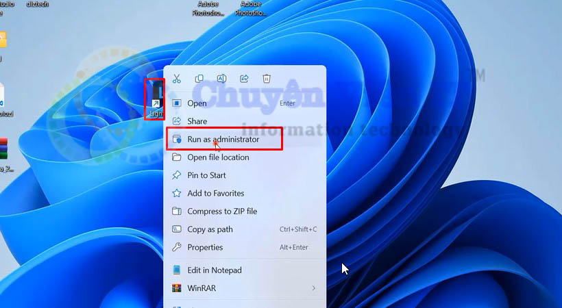 chọn file lightroom 2024 vừa tải ấn phải chuột khởi chạy