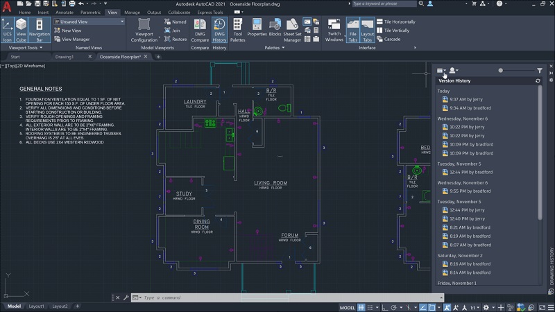 Các tính năng có trên phần mềm autocad 2021